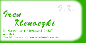 iren klenoczki business card